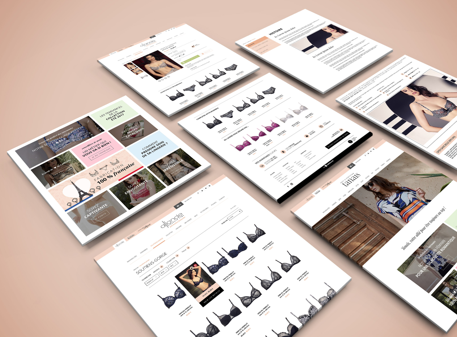 Différentes pages du site Allande