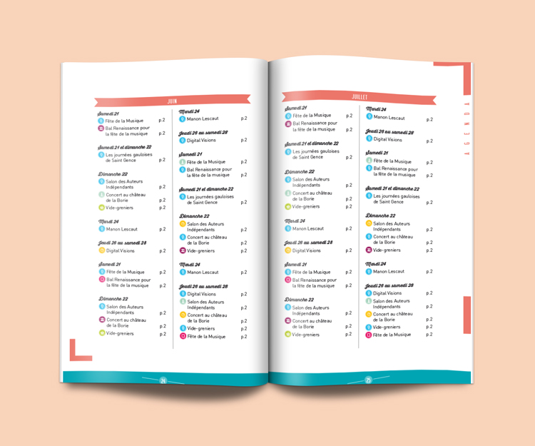 Pages intérieures du guide été de Limoges