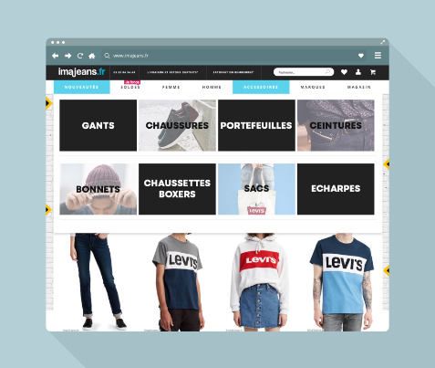 Détail du menu du site Imajeans