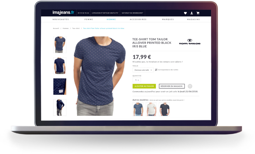 Page détail d'un produit d'Imajeans