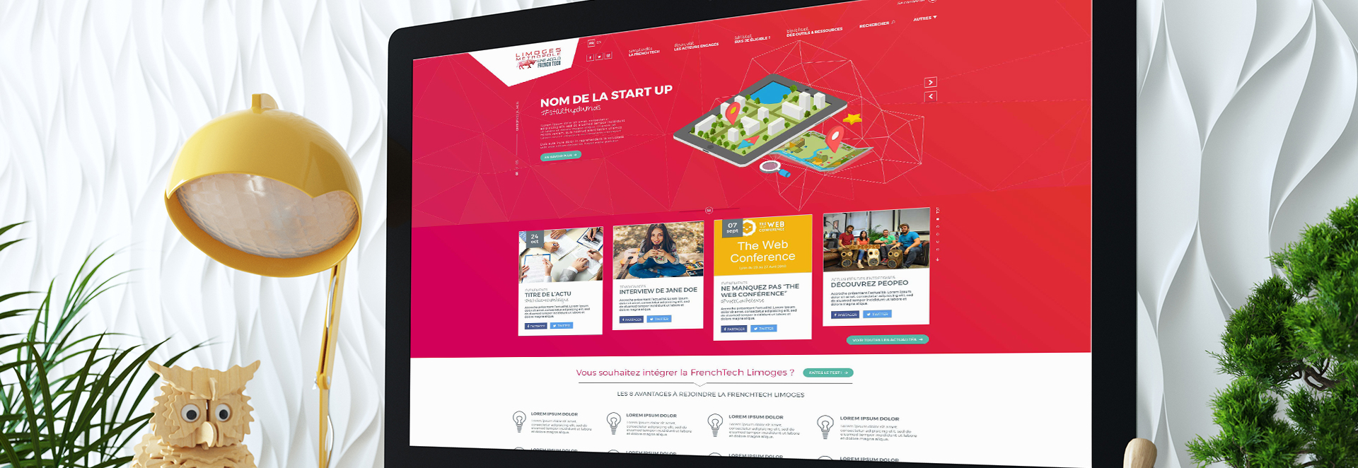 Page d'accueil du site internet Limoges French tech