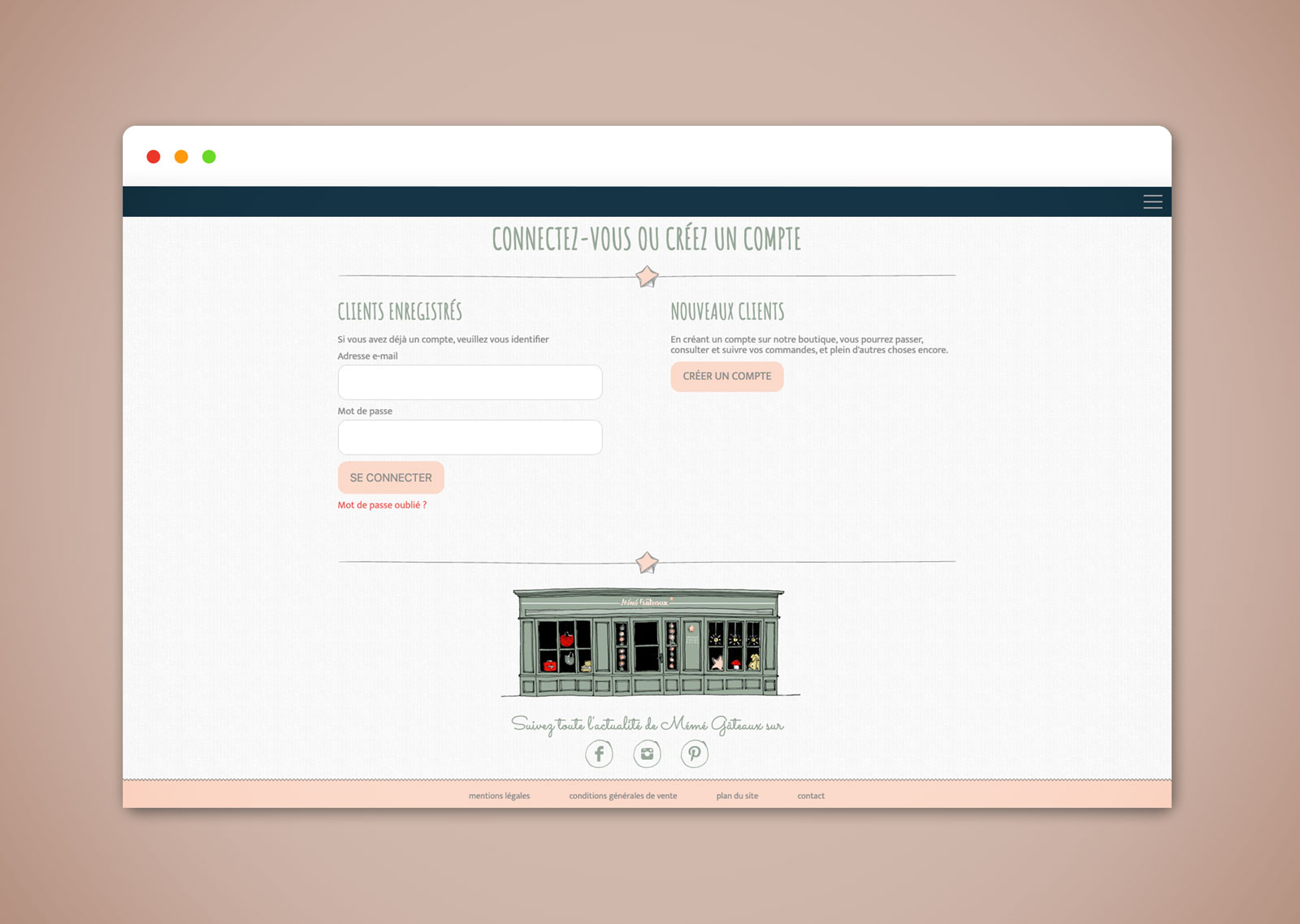 Page du site de Mémé Gâteaux